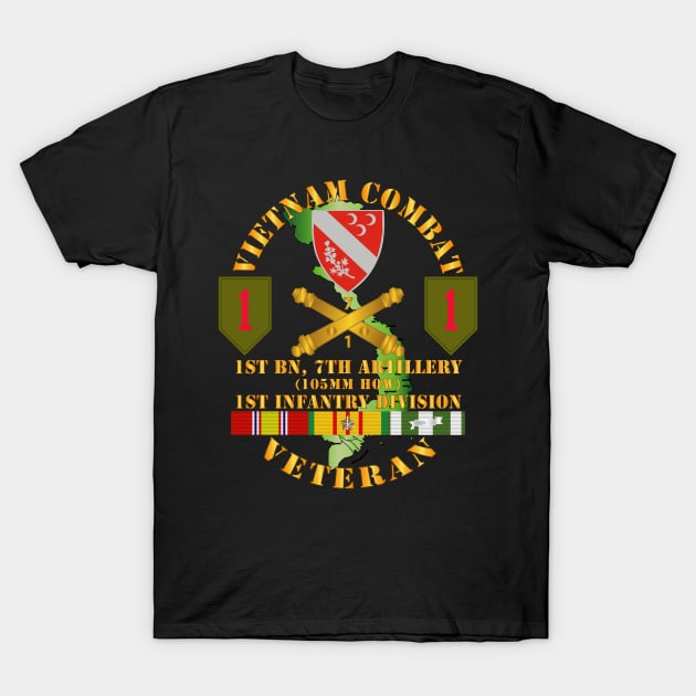 Vietnam Combat Vet - 1st Bn 7th Artillery - 1st Inf Div SSI T-Shirt by twix123844